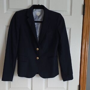 J. Crew Navy Blazer with Gold Accents
